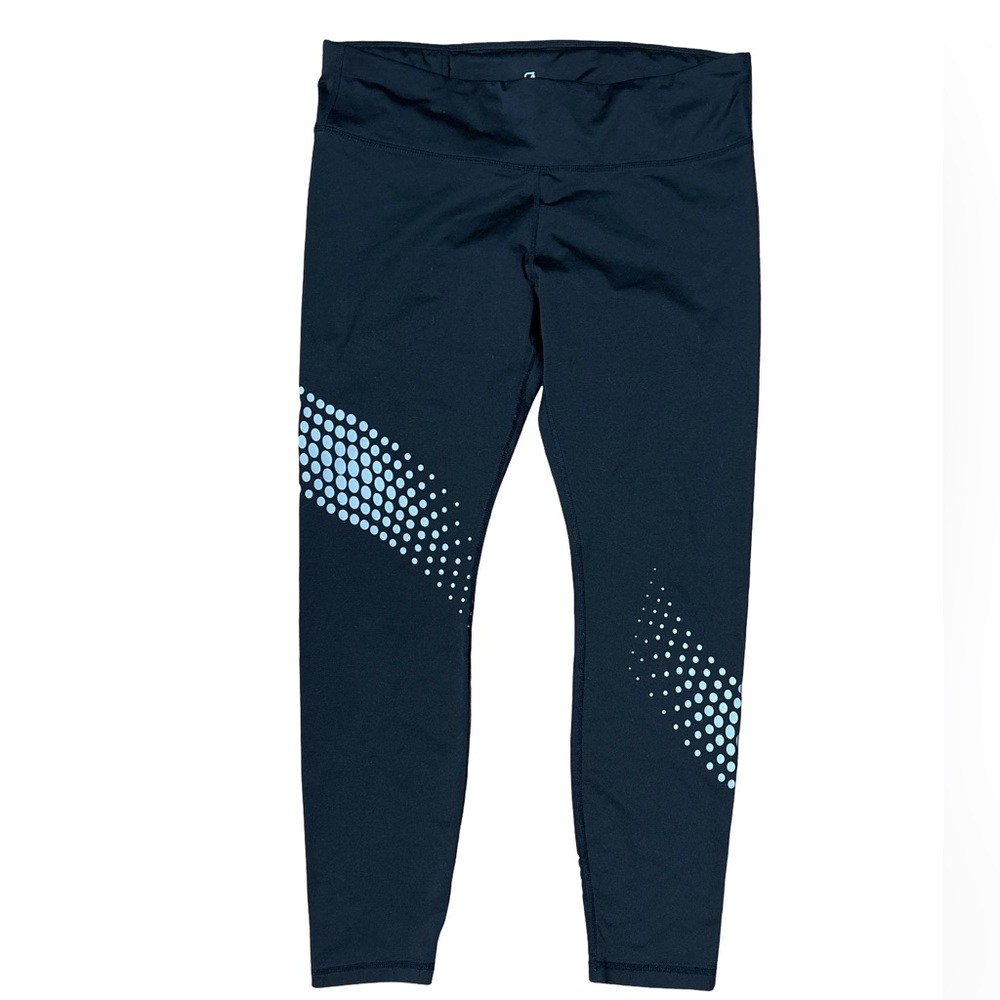 Gap Fit Gfast High Rise Black Gray Pattern Leggings Full Length